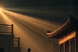 《灰阶地带》海报，黑白画面中一道细窄的光缝