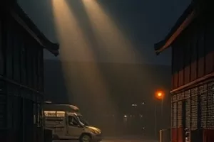 《旧胶片档案》海报，胶片卷在灯箱上铺开的纹理