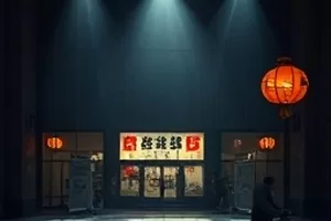 《长镜三十分》海报，一条长走廊的纵深透视
